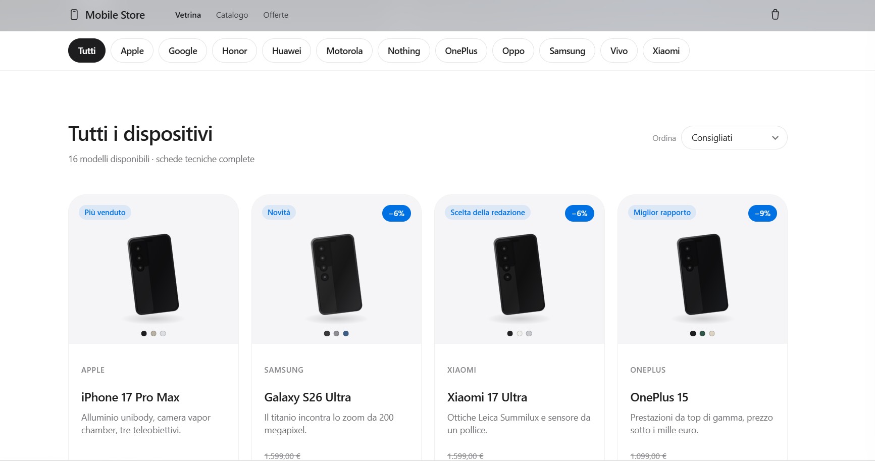 E-commerce Telefonia il tuo Shop Online