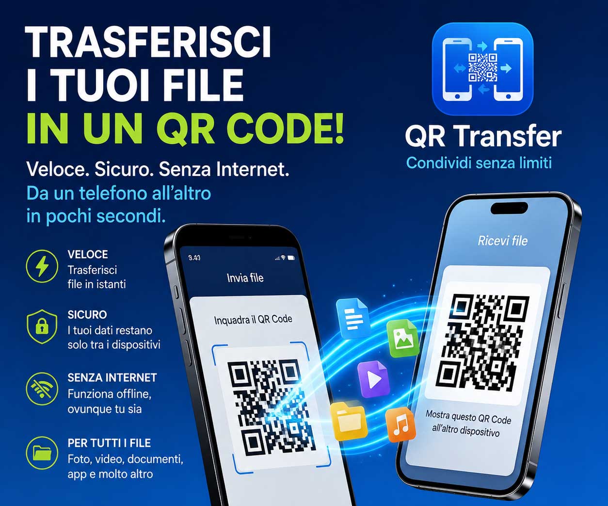 DF Drop — I tuoi file da un telefono all'altro, in tre secondi